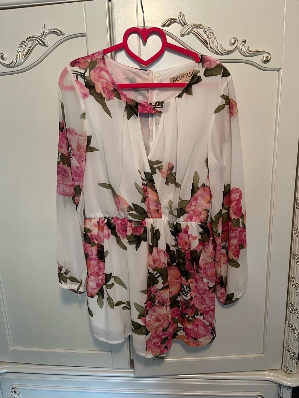 Reverse floral romper